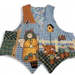 Handmade vintage oversized reversible vest